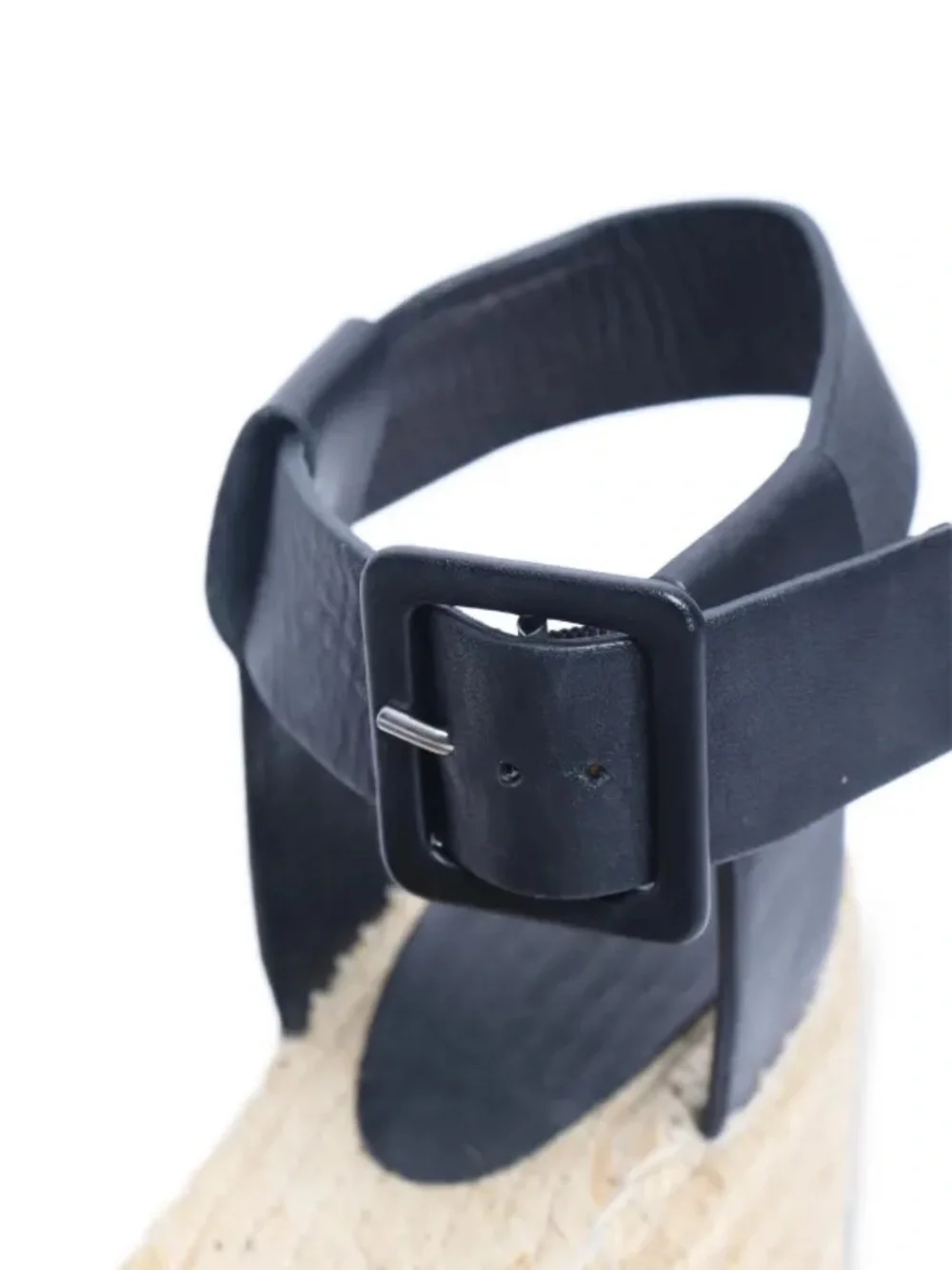 Celine Black Leather Jute-Wrapped Platform Sandals, Great Condition! 8.5 (39)